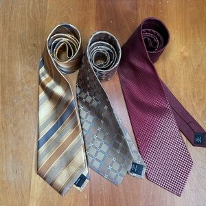 Kenneth Cole Reaction Set of 3 Men’s Ties 100% Silk - EUC